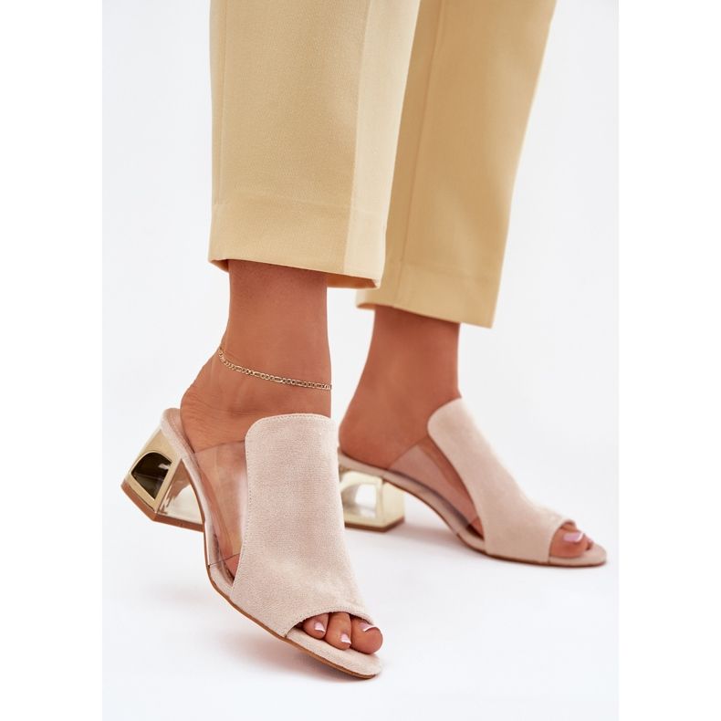 Flip -flops pentru femei pe stâlpul de aur bej ușor 2