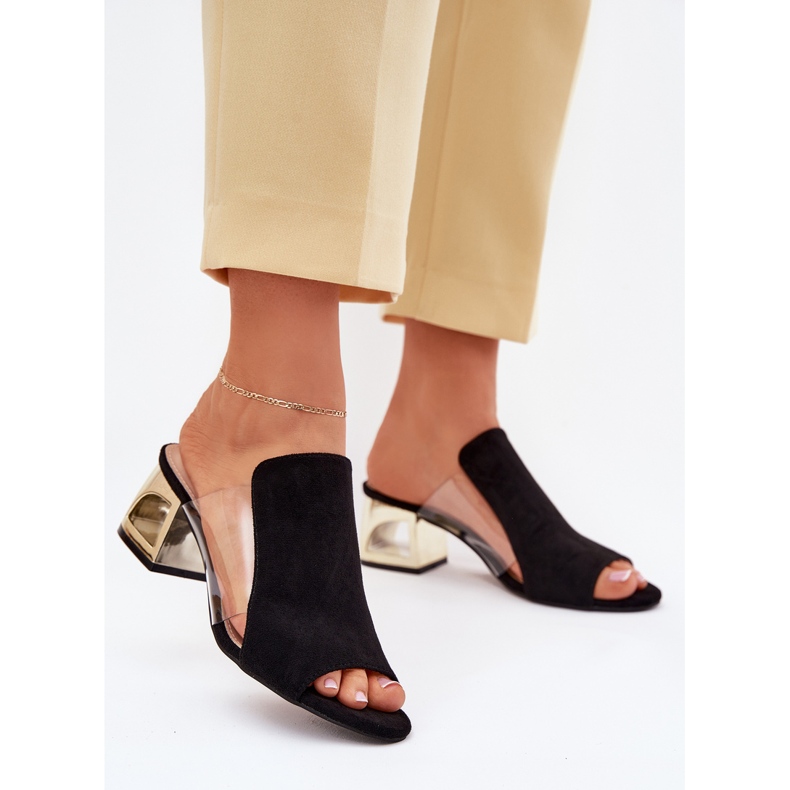 Flip -flops pentru femei pe Golden Post Black negru 2