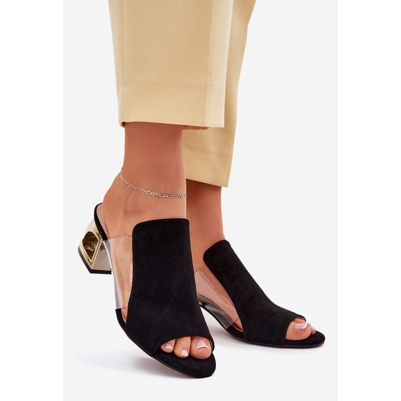 Flip -flops pentru femei pe Golden Post Black negru 1