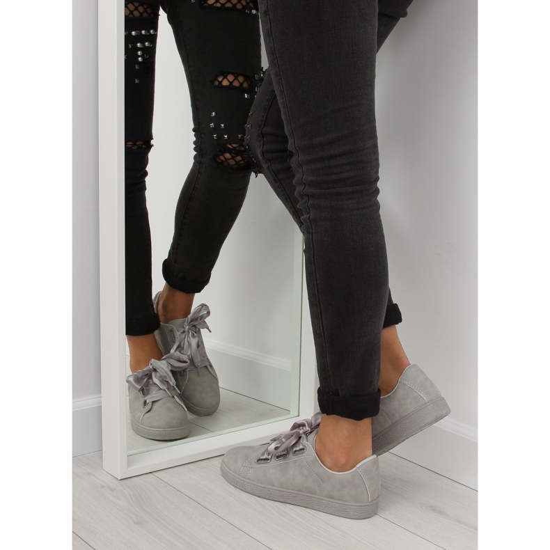 Tenisi gri BL1250-SP gri cu panglică 2