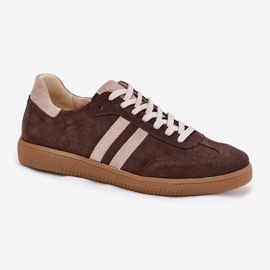Zazoo N1068 Suede Low Women Chocolate Sneakers maro 4
