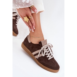 Zazoo N1068 Suede Low Women Chocolate Sneakers maro 8