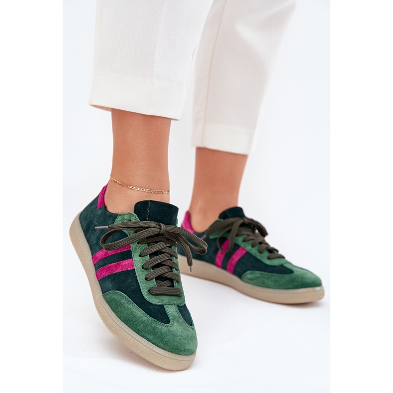 Zazoo N1068 Suede Adidaje joase Femei cu verde închis 2