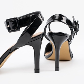 Shelvt Pompele lăcuite negre pe toc stiletto negru 1