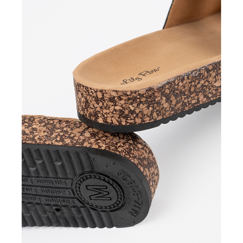 Shelvt Flip -flops -uri pentru femei negre profilate cu catarame negru 1