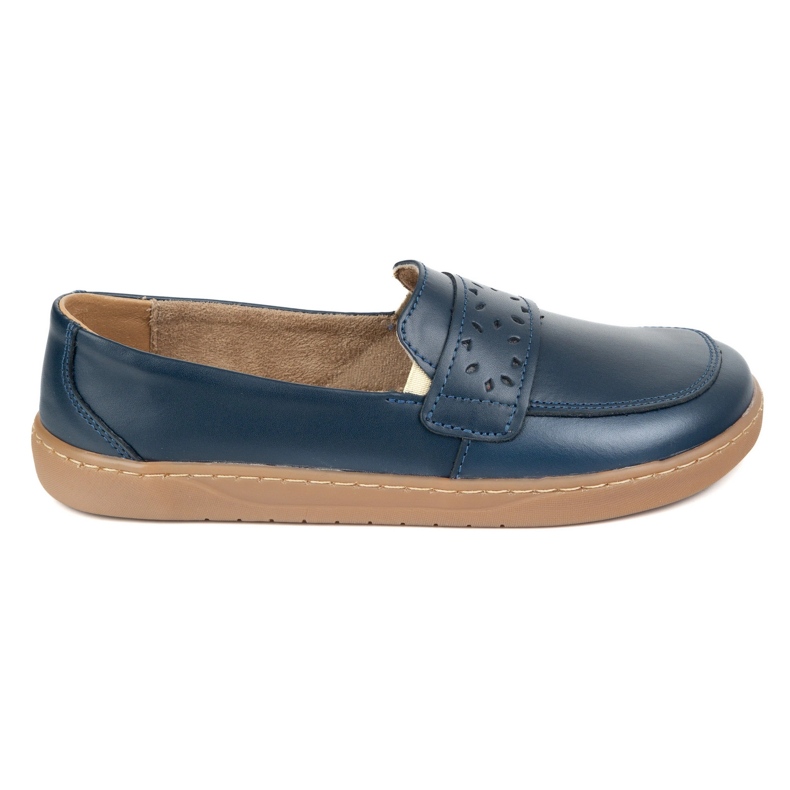 Olivier Barefoot Inga Femei Loafers cu un albastru larg din față albastru navy 1