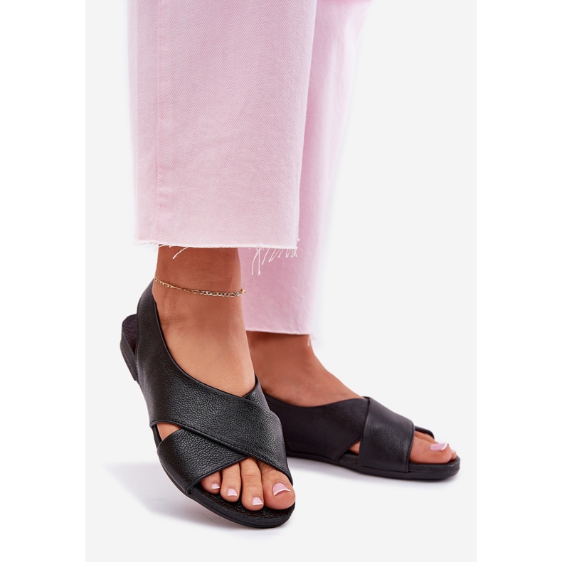 Zazoo 40407 Sandale din piele neagră pentru femei negru 1