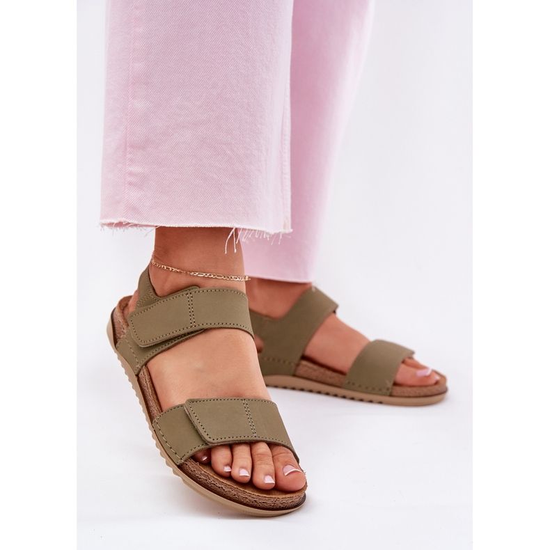 Sandale din piele pentru femei inblu aa0001ki verde 2 Sandale din piele pentru femei inblu aa0001ki verde 2