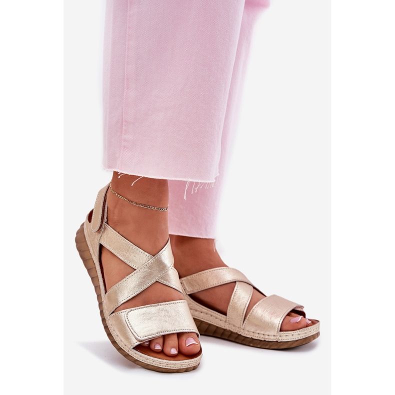 Sandale din piele pentru femei Maciejka L6848-25 PLN de aur 1