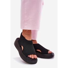 Sandale cu platformă pentru femei negre negru 1 Sandale cu platformă pentru femei negre negru 1