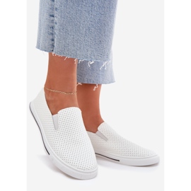 Adidași pentru femei cu piele eco cu eco cu inscripția albă 1