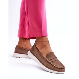 Plachete de piele de căprioară pentru femei pe platforma Sergio Leone SP012 Light Beige bej 2