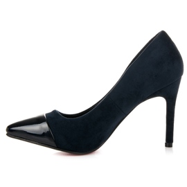 Erynn Stiletto de piele intoarsa bleumarin albastru 2