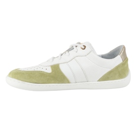 Pantofi din piele desculți Olivier 1773POL - Adidaje albe și verzi minimaliste ușoare 2 Pantofi din piele desculți Olivier 1773POL - Adidaje albe și verzi minimaliste ușoare 2
