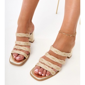 Flip -Flip -Flops pe post cu dungi împletite de aur 1
