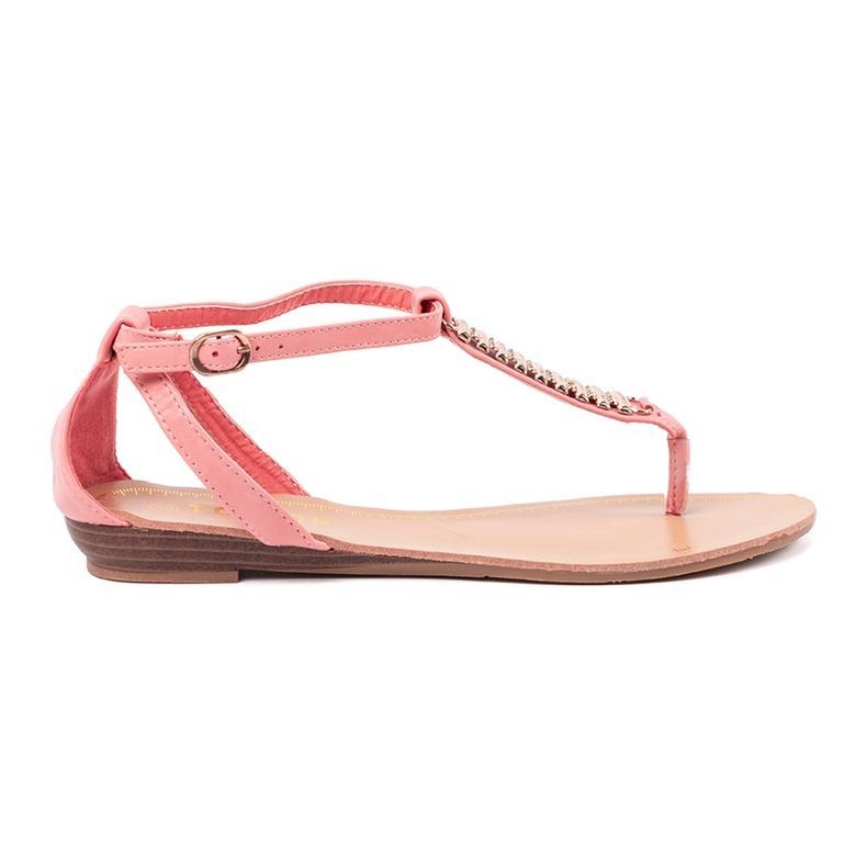 Shelvt Sandale roz cu decorațiuni aurii 2