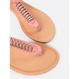 Shelvt Sandale roz cu decorațiuni aurii 1