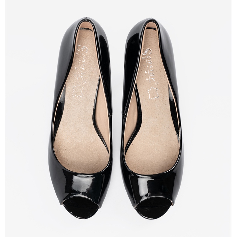 Seastar Pompe negre lăcuite cu degetele goale negru 1