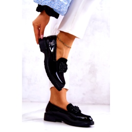 S.Barski Mocasini lafefer lăcuiți pentru femei negre negru 3