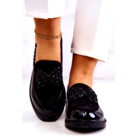 S.Barski Mocasini lafefer lăcuiți pentru femei negre negru 4