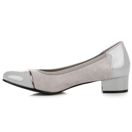Vices Pantofi casual cu toc jos gri 2