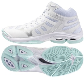 Tensiunea de undă Mizuno 2 Mid V1GC246545 Pantofi de volei alb 1