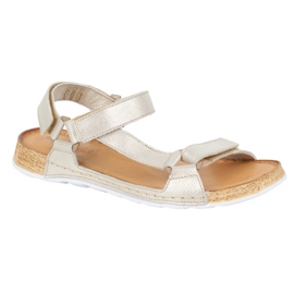 Olivier Sandale pentru femei desculță din piele Kallia, care se desparte de aur 1