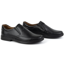 KOMODO Pantofi pentru bărbați din piele naturală Slip-on 854K Negru 2
