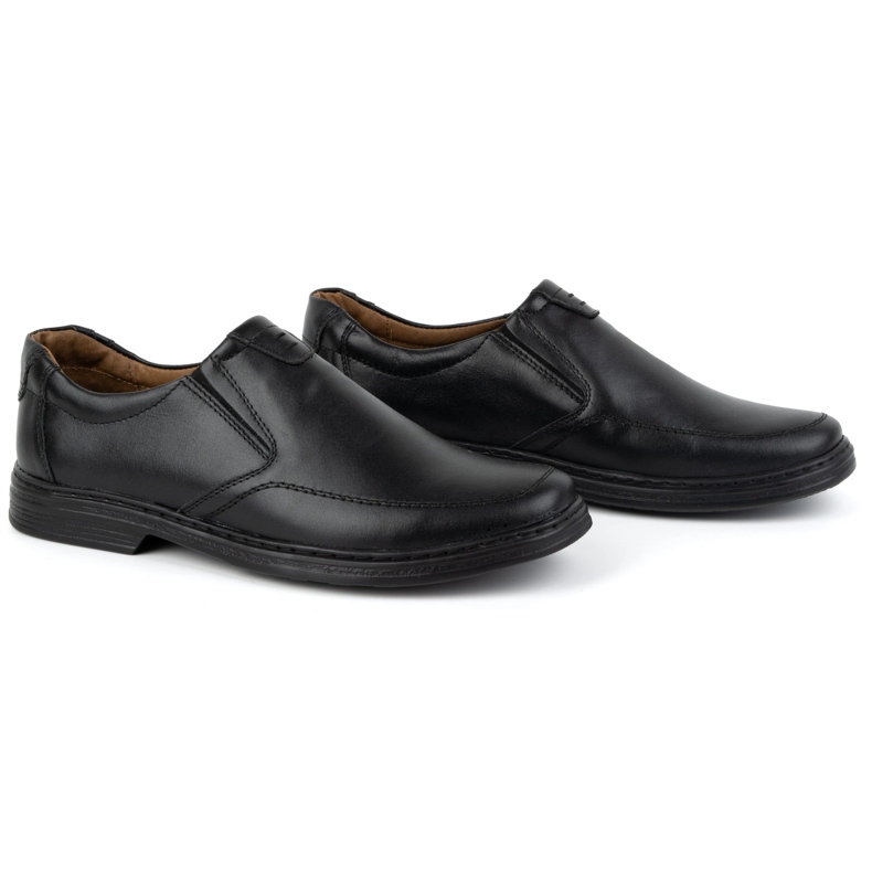 KOMODO Pantofi pentru bărbați din piele naturală Slip-on 854K Negru 2