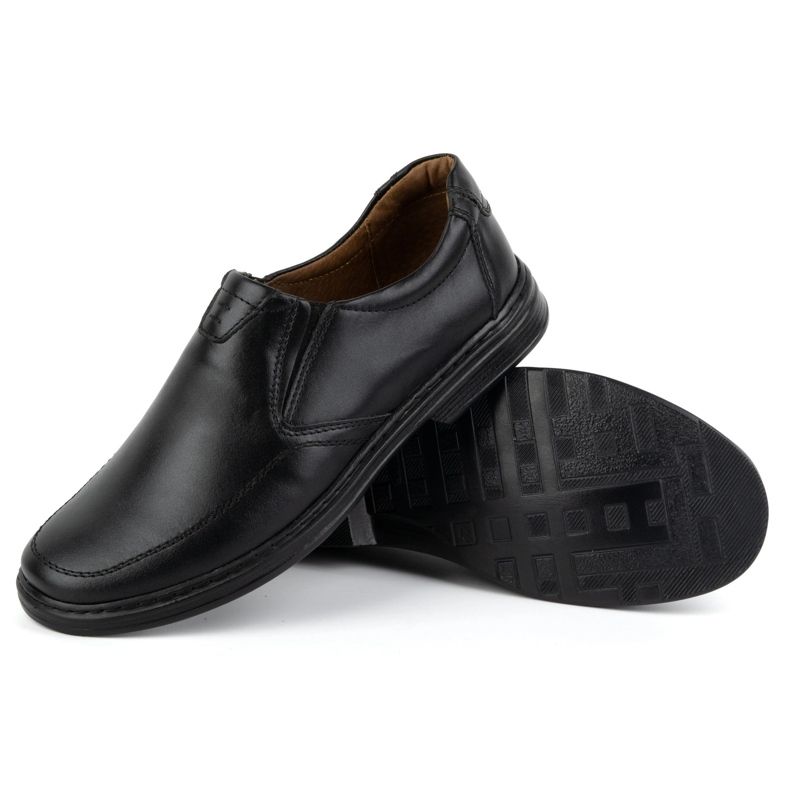 KOMODO Pantofi pentru bărbați din piele naturală Slip-on 854K Negru 3