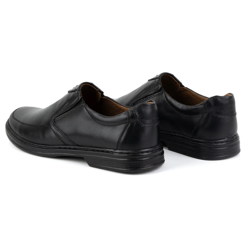 KOMODO Pantofi pentru bărbați din piele naturală Slip-on 854K Negru 4