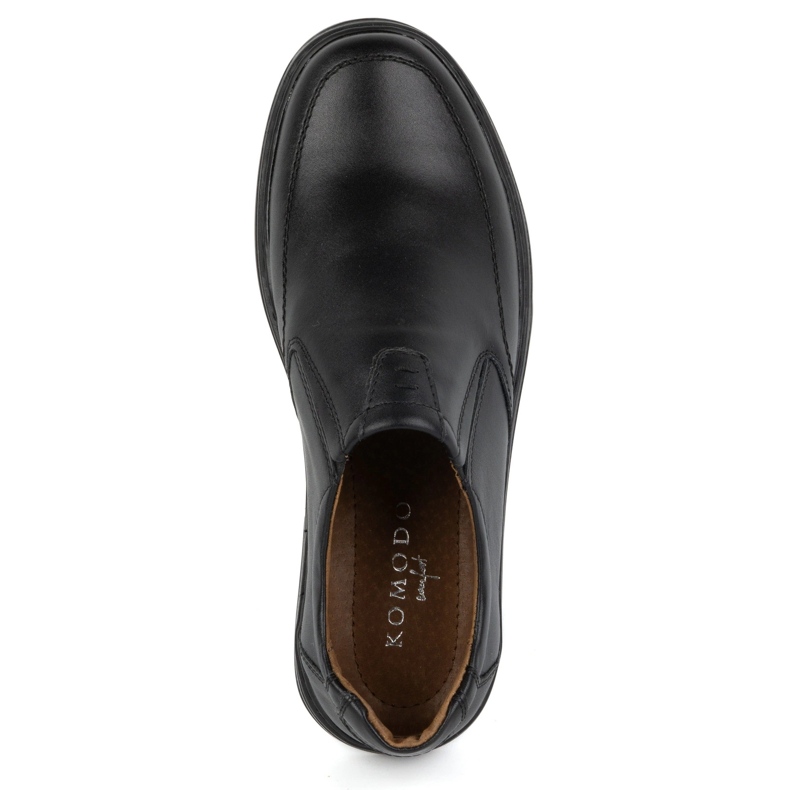 KOMODO Pantofi pentru bărbați din piele naturală Slip-on 854K Negru 6