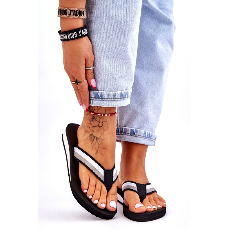 Slapi cu platformă Big Star pentru damă LL274781 Negru 1