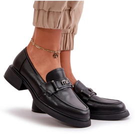 Pârâie naturală din piele naturală Vinceza Neagră 91114 cu un ornament negru 5