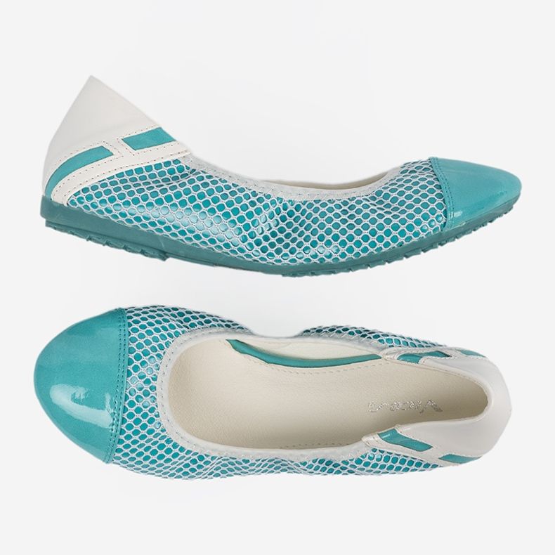 Balerine albastre cu o strecurătoare albă albastru 1 Balerine albastre cu o strecurătoare albă albastru 1