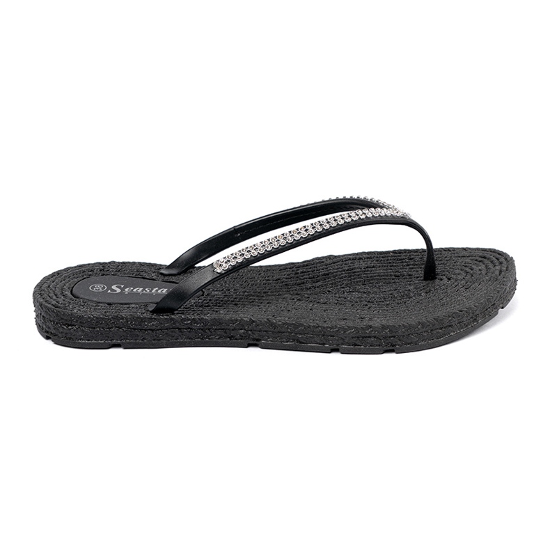 Seastar Flip -flip -flops cu zirconi negru 2