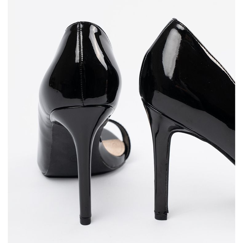 Goodin Pompe pictate cu degetele goale cu degetele negre negru 1