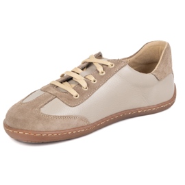 Barefoot din piele minimalistă WASAK 0744W Cappuccino bej 1