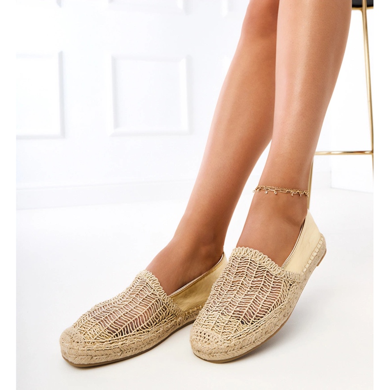 OpenWork Espadrilles pe platformă de aur 1
