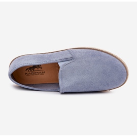 Espadrilles adidași pentru bărbați cu albastru din piele de piele 2
