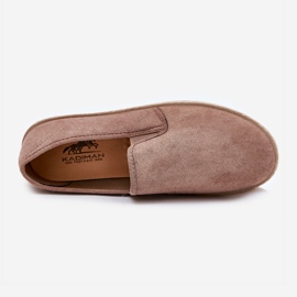 Espadrilles adidași pentru bărbați cu eco din piele de căprioară întunecată bej 1