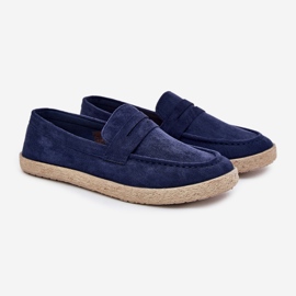 Plăcile pentru bărbați cu Braid Navy Blue albastru 1