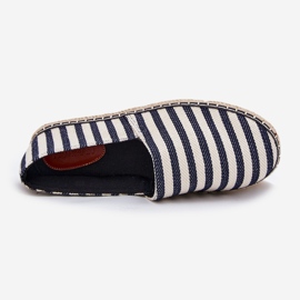 Espadrilles pentru bărbați cu dungi albastre bleumarin albastru 4