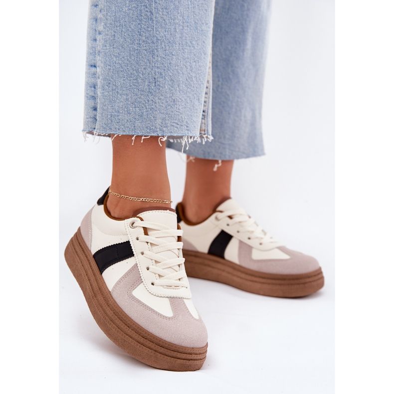 Pantofi de damă cu platformă, bej 2