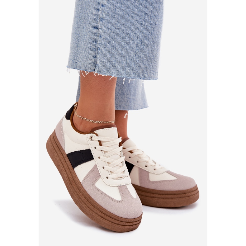 Pantofi de damă cu platformă, bej 1