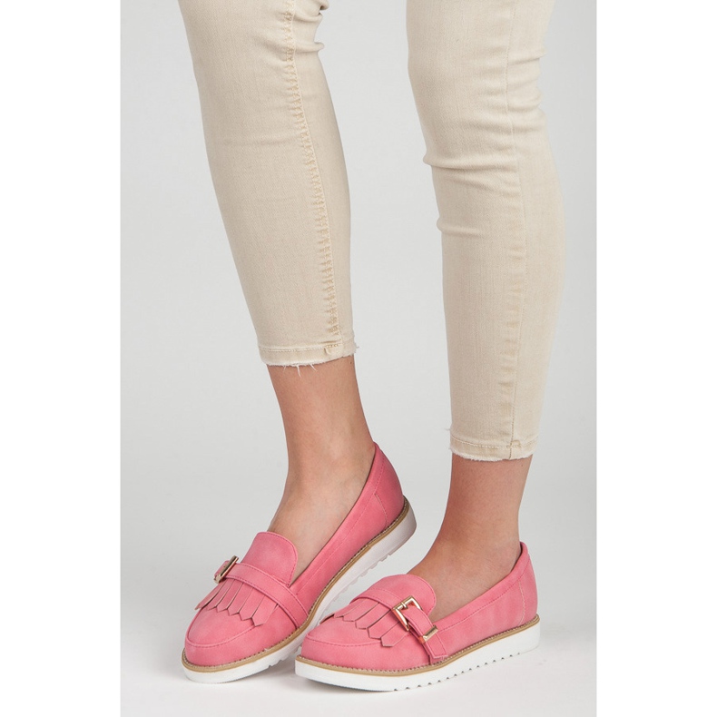 Vices Mocasini cu cataramă decorativă roz 1 Vices Mocasini cu cataramă decorativă roz 1
