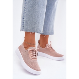 Pantofi sporturi slocați pe platforma roz pentru femei 2 Pantofi sporturi slocați pe platforma roz pentru femei 2