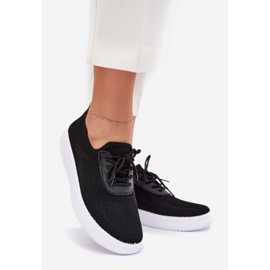 Pantofi sporturi ambalate din material pe platformă Negru pentru femei 1