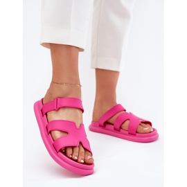 FLOP -uri de cauciuc pentru femei cu centura Fuchsia roz 2