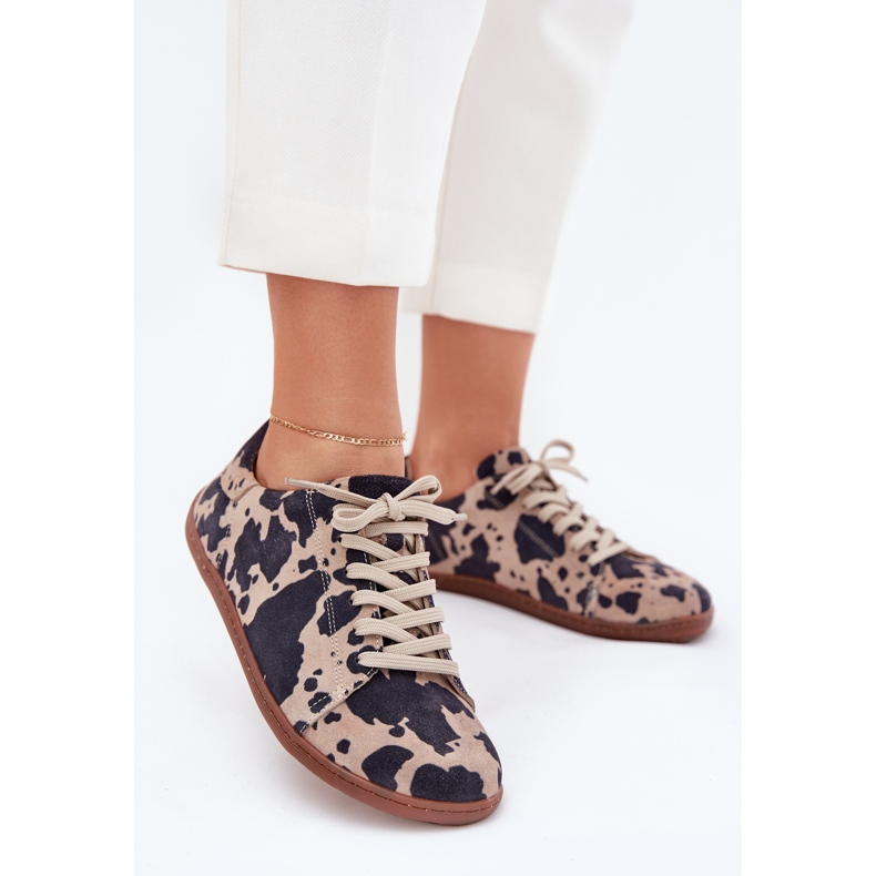 Adidași de căprioară pentru femei în Zazoo N1120 Brown-Beige maro 2